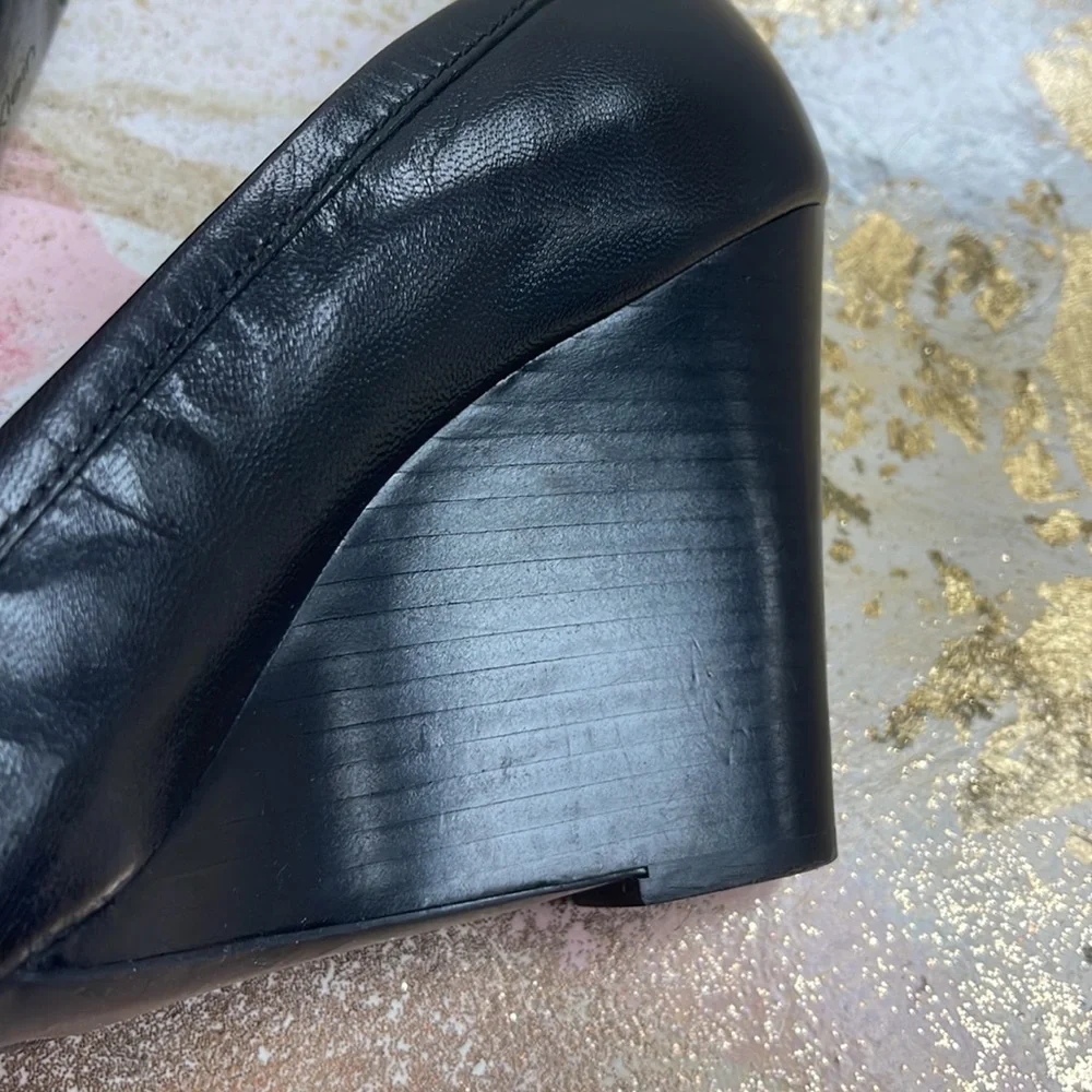 Calvin Klein Black Wedges Open-Toe Shoe 8